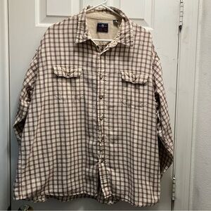 Wrangler Men's Cotton Plaid Button Up Long Sleeve Casual Shirt Size 2XL